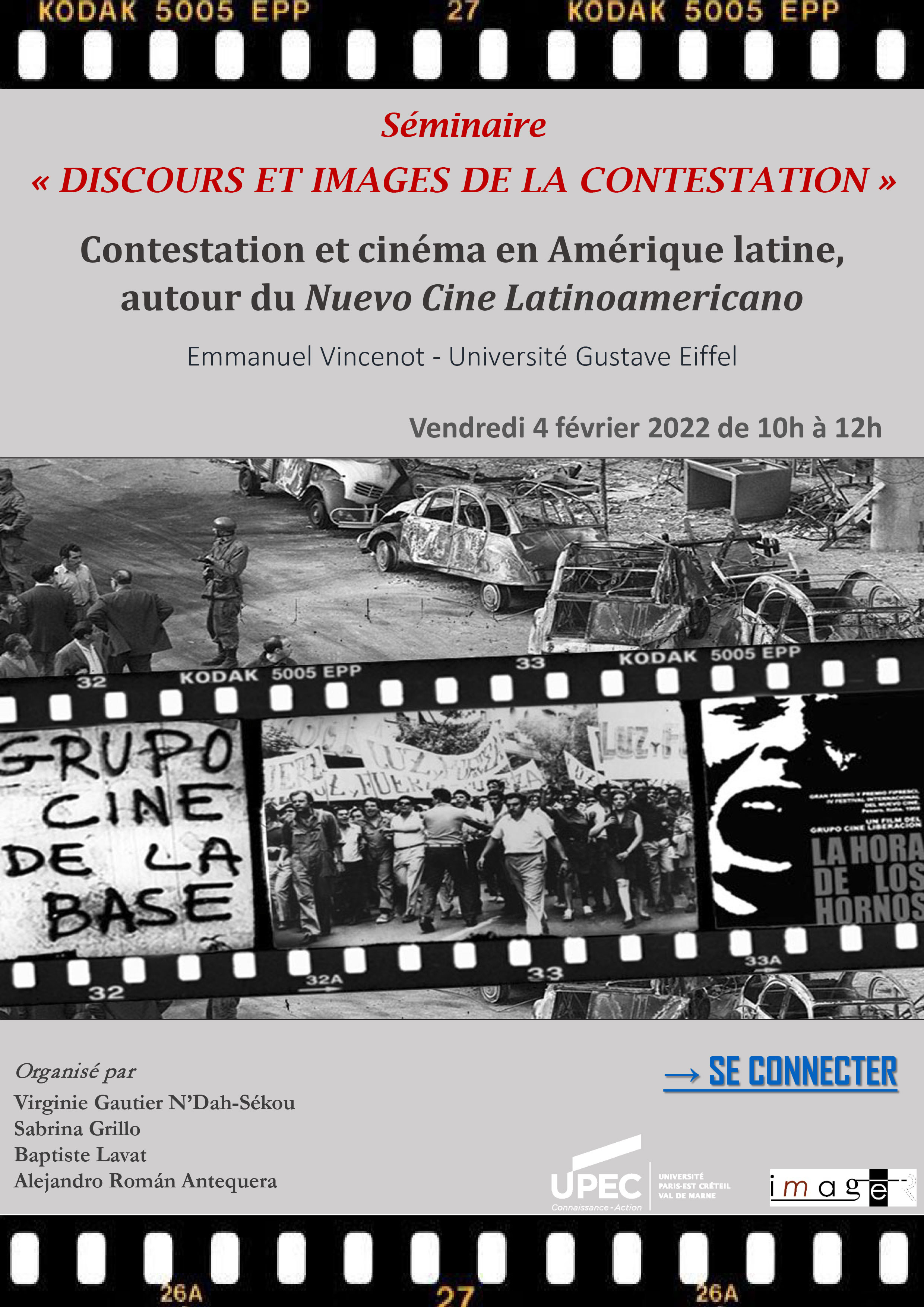 Affiche séminaire "Discours et images de la contestation" 