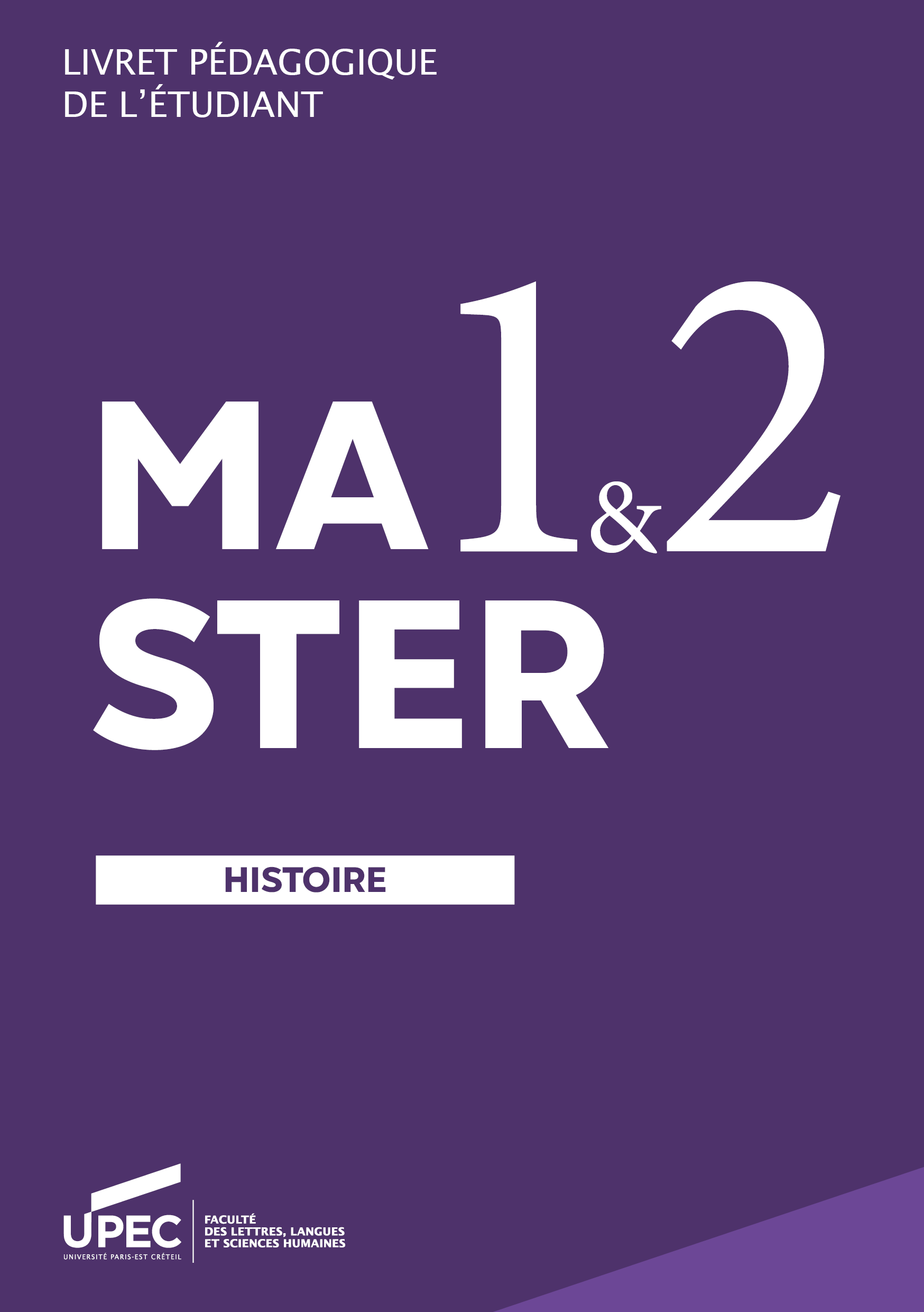 Télécharger le livret Master Histoire