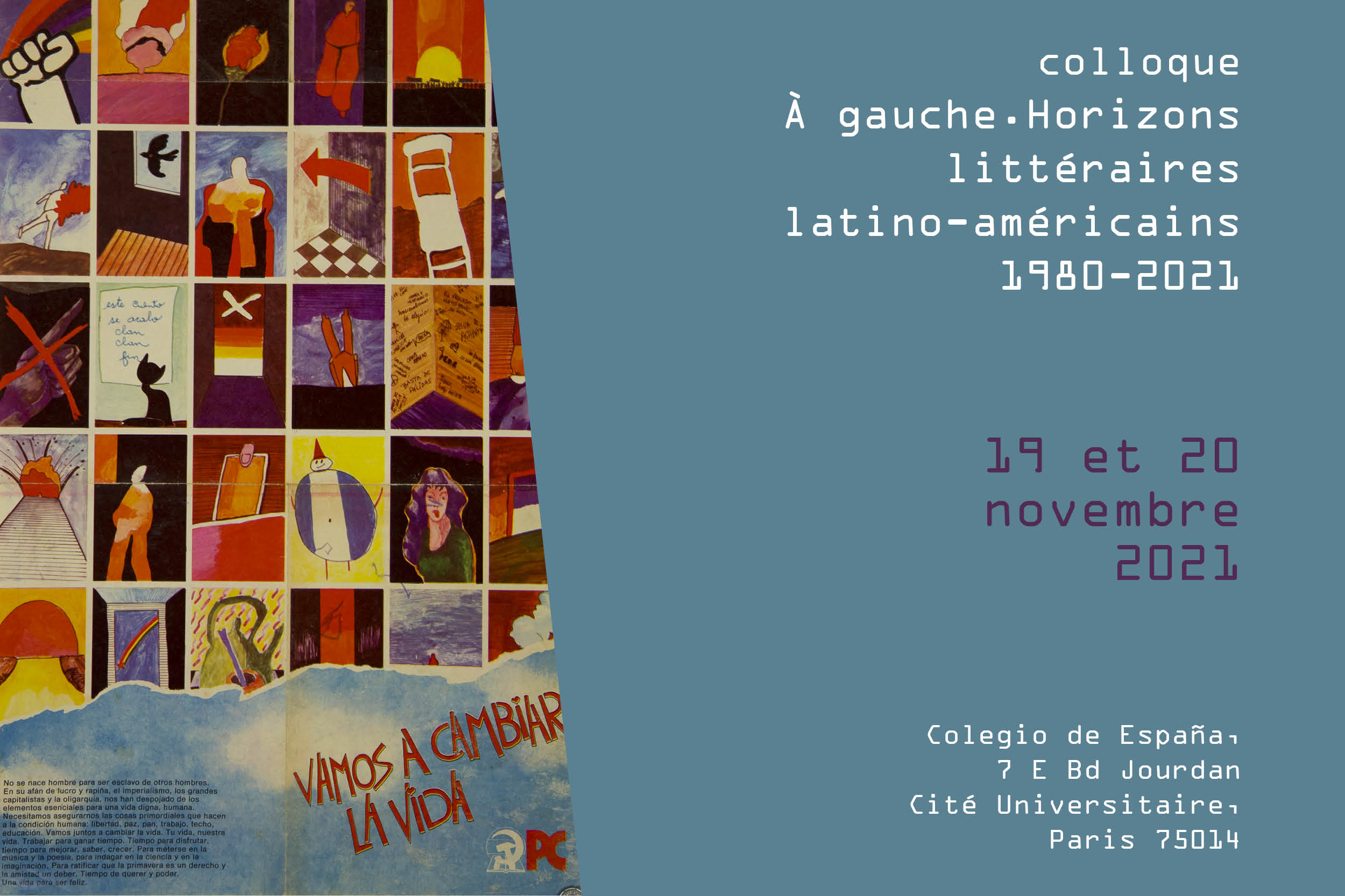 Visuel colloque À gauche. Horizons littéraires latino-américains 1980-2021