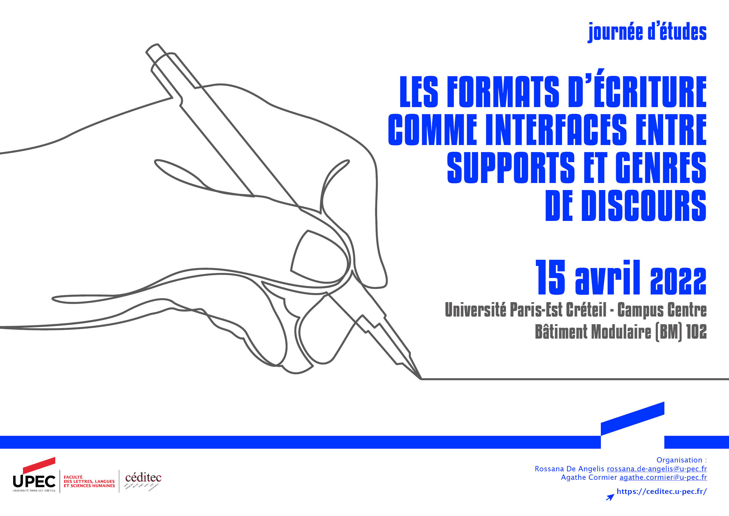 Affiche JE  "Les formats d’écriture comme interfaces entre supports et genres de discours "